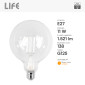 Immagine 2 - Life Lampadina LED E27 11W Globo G125 Filament Bianco in Vetro Trasparente - mod. 39.922589C27