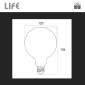 Immagine 4 - Life Lampadina LED E27 11W Globo G125 Filament Bianco in Vetro Trasparente - mod. 39.922589C27