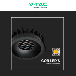 V-Tac Faretto LED COB 24W Incasso Rotondo CCT Nero
