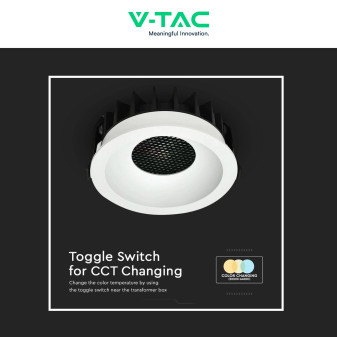 V-Tac Faretto LED COB 24W Incasso Rotondo CCT Bianco