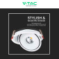 Immagine 10 - V-Tac Faretto LED COB 12W Da Incasso Rotondo Orientabile Fascio Luminoso 25° CCT Changing Color 3in1 Colore Bianco - SKU 10579