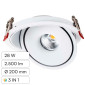 Immagine 1 - V-Tac Faretto LED COB 28W Da Incasso Rotondo Orientabile Fascio Luminoso 25° CCT Changing Color 3in1 Colore Bianco - SKU 10583