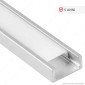 Immagine 1 - V-Tac VT-9327 Profilo Piatto in Alluminio per Strisce LED a Superficie con Copertura Opaca Lunghezza 2 metri - SKU 3370