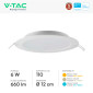 Immagine 5 - V-Tac Pro VT-61006 Pannello LED Rotondo 6W SMD Chip Samsung da Incasso con Driver - SKU 78581 / 78591 / 78601