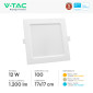 Immagine 5 - V-Tac Pro VT-61012 Pannello LED Quadrato 12W SMD Chip Samsung da Incasso con Driver - SKU 104831 / 104841 / 104851