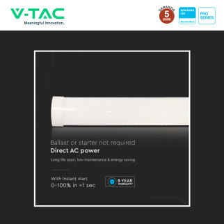 Tubo LED Prismatico Plafoniera 50W 150cm VT-8-50 V-Tac Pro