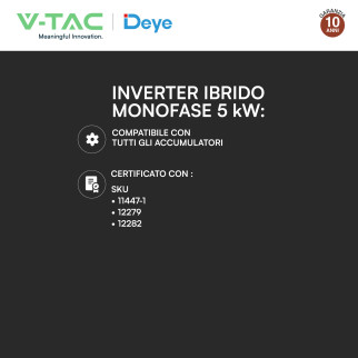 Inverter Ibrido per Impianto Fotovoltaico V-Tac 5kW IP65