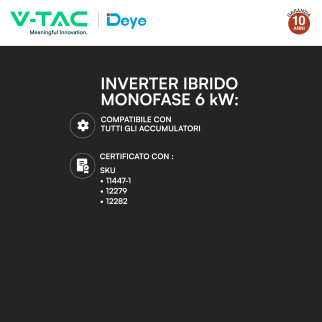 Inverter Ibrido 6kW IP65 per Impianto Fotovoltaico V-Tac