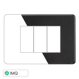 PLACCA SLIM 3P ACCIAIO SCURO - modello AN87307