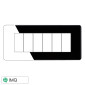 Immagine 1 - ETTROIT MOON PLACCA PLASTICA SLIM 6P NERO - Mod. AN87602 - Compatibile con BTicino AXOLUTE