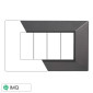 Immagine 1 - ETTROIT MOON PLACCA PLASTICA PIRAMIDE 4P ACCIAIO SCURO - Mod. AN90407 - Compatibile con BTicino AXOLUTE