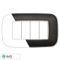 Immagine 1 - ETTROIT MOON PLACCA PLASTICA ORBIS 4P ACCIAIO SCURO - Mod. AN91407 - Compatibile con BTicino AXOLUTE