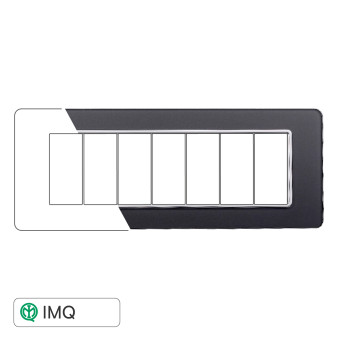 PLACCA VETRO 7P ACCIAIO SCURO - modello EV84610