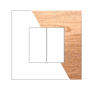 PLACCA PLASTICA 2P LEGNO SCURO - modello VA83205
