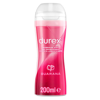 Durex Massage 2in1 Gel Massaggio Corpo e Lubrificante Intimo con Guaranà - Flacone da 200ml