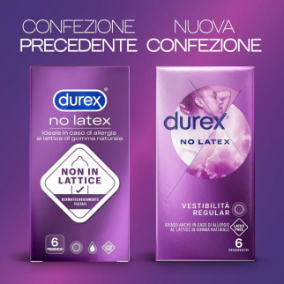 Preservativi Durex No Latex Anallergici Senza Lattice - Confezione da 6 Profilattici