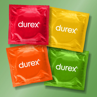 Preservativi Durex Tropical Mix Aromatizzati alla Frutta con Forma Easy On - Confezione da 6 Profilattici