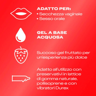 Durex Gel Lubrificante Intimo Fragola - Flacone da 50ml