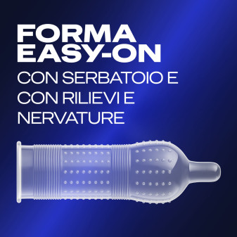 Preservativi Durex Intense con Forma Easy On e Nervature - Confezione da 6 Profilattici