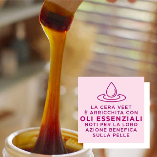 Veet Pure Cera allo Zucchero Depilazione Viso e Corpo con Spatola e 12 Strisce Riutilizzabili - Barattolo da 250ml