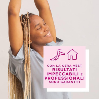Veet Pure Cera allo Zucchero Depilazione Viso e Corpo con Spatola e 12 Strisce Riutilizzabili - Barattolo da 250ml