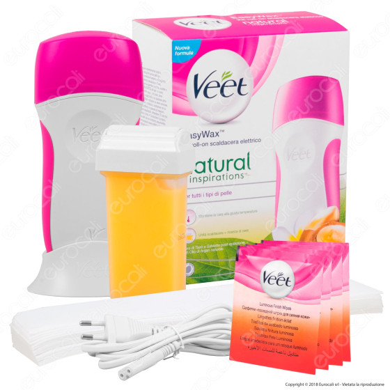 Veet EasyWax Kit Roll-On Natural Inspirations - Scaldacera Elettrico Veet EasyWax Kit Roll-On Natural Inspirations - Scaldacera Elettrico