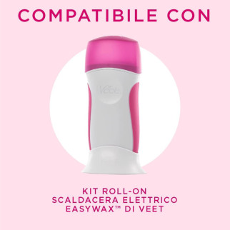Veet EasyWax Roll-On Gambe e Corpo per Pelli Sensibili - Ricarica da 50ml