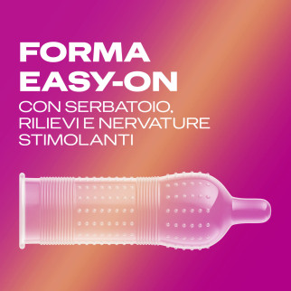 Preservativi Durex Pleasure Max con Forma Easy On e Rilievi Stimolanti - Confezione da 6 Profilattici