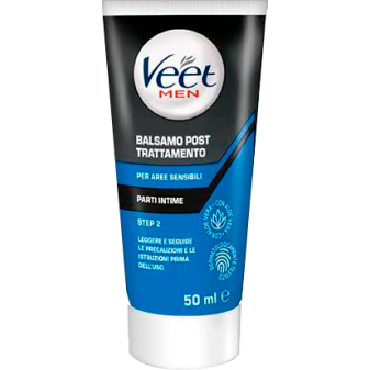Veet For Men Kit Depilazione Aree Sensibili Crema Depilatoria e Balsamo - Flaconi da 100ml + 50ml