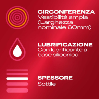 Preservativi Durex Supersottile XL Extra Large con Forma Easy On - Confezione da 10 Profilattici