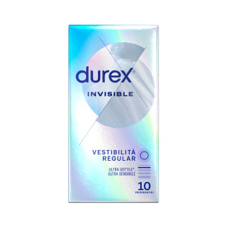 Preservativi Durex Invisible Extra Sottile con Forma Classica - Confezione da 10 Profilattici