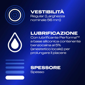 Preservativi Durex Sync con Forma Easy On Stimolante e Ritardante - Confezione da 10 Profilattici