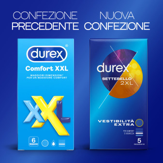 Preservativi Durex Settebello 2XL Extra Large con Forma Classica - 6 Confezioni da 5 Profilattici