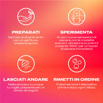 Durex Play Excite Me Ride e Vibe Masturbatore Vibrante Uomo Impermeabile Flessibile con 2 Modalità di Stimolazione