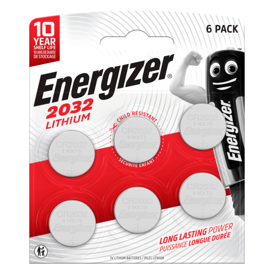 Energizer 2032 Lithium Pile al Litio a Bottone CR2032 3V Energizer 2032 Lithium Pile al Litio a Bottone CR2032 3V