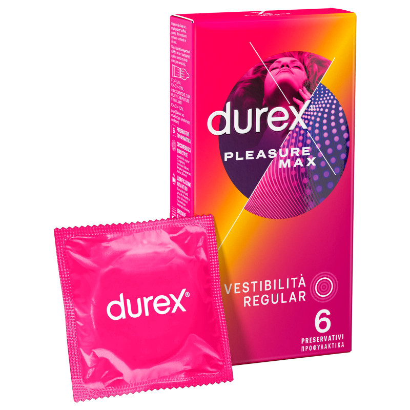Preservativi Durex Pleasure Max con Rilievi Stimolanti 6pz