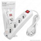 Immagine 1 - V-Tac Multipresa 4 Posti Colore Bianco con Interruttore Luminoso - SKU 8711