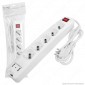 Immagine 1 - V-Tac Multipresa 5 Posti e 2 Prese USB Colore Bianco con Interruttore Luminoso - SKU 8715