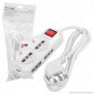 Immagine 1 - V-Tac Multipresa 6 Posti Salvaspazio Colore Bianco con Interruttore Luminoso - SKU 8734