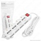 Immagine 1 - V-Tac Multipresa 12 Posti Salvaspazio Colore Bianco con Interruttore Luminoso - SKU 8736