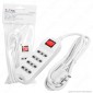 Immagine 1 - V-Tac Multipresa 4 Posti Colore Bianco con Interruttore Luminoso - SKU 8740