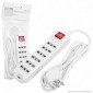 Immagine 1 - V-Tac Multipresa 6 Posti Colore Bianco con Interruttore Luminoso - SKU 8742
