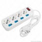 Immagine 2 - V-Tac Multipresa 4 Posti Colore Bianco con Interruttori Singoli e Generale e Protezione Ripristinabile - SKU 8711