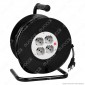 Immagine 1 - V-Tac Prolunga Avvolgicavo Spina 16A e 4 Prese 10/16A Bipasso/Schuko Colore Nero 25 metri - SKU 8703