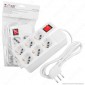 Immagine 1 - V-Tac Multipresa 6 Posti Colore Bianco con Interruttore Luminoso e Protezione Ripristinabile - SKU 8749