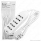 Immagine 1 - V-Tac Multipresa 5 Posti Colore Bianco con Attacco a Parete - SKU 8708