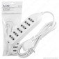Immagine 1 - V-Tac Multipresa 5 Posti Colore Bianco con Attacco a Parete - SKU 8709