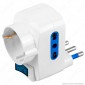 Immagine 2 - V-Tac Adattatore Triplo con Schuko Colore Bianco con Interruttore Luminoso - SKU 8716