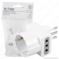 Immagine 1 - V-Tac Multipresa Adattatore Triplo con Schuko Colore Bianco - SKU 8723
