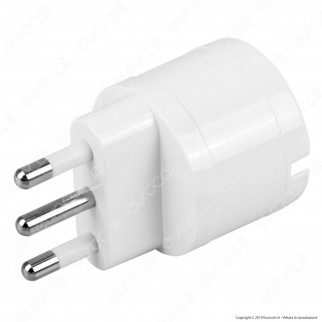 V-Tac Adattatore Singolo Schuko con Spina 16A Colore Bianco - SKU 8720